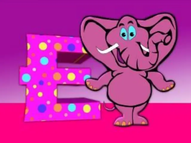letra E animada elefante
