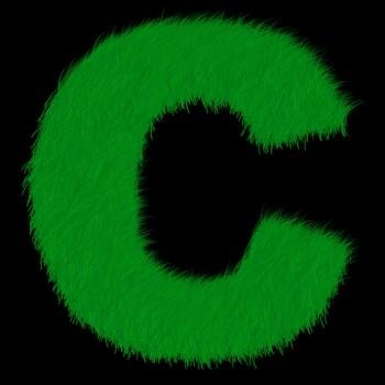 Letra  C verde
