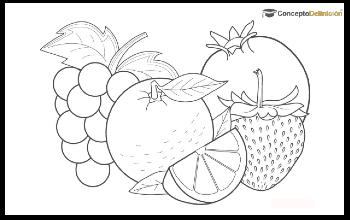 Imagen de frutas para colorear
