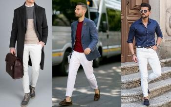 Outfit pantalon blanco hombre