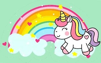 Dibujo de unicornio con arcoiris