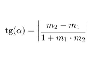 Rectas Secantes - Fórmula para calcular el ángulo de dos rectas oblicuas