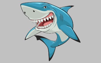 Tiburón animado sonriendo