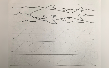 Dibujo de tiburón para colorear y unir los puntos