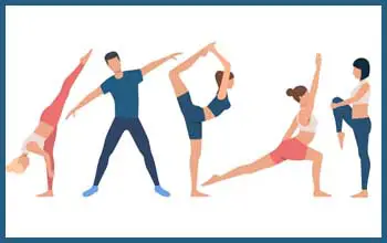 Dibujo de personas haciendo ejercicios de flexibilidad