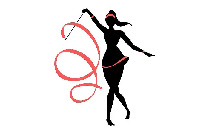 dibujo de la figura de una mujer practicando co el lazo