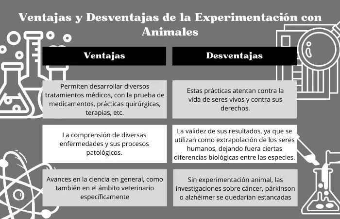 Resumen con las ventajas y desventajas de la Experimentación con Animales
