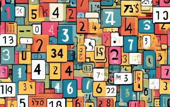 Collage de cuadros de colores y con números adentro