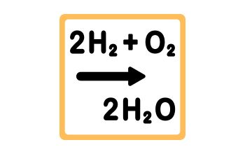 Imagen de balanceo por tanteo de una ecuación química en un cuadro naranja sobre un fondo blanco