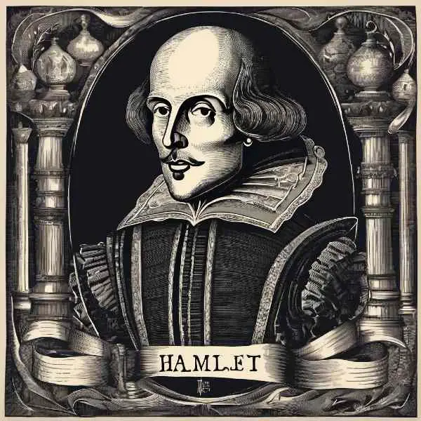 Dibujo de Hamlet en blanco y negro